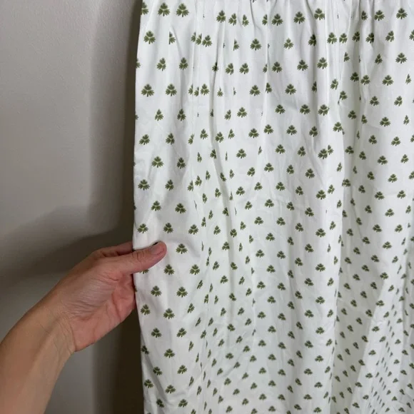 Daphne Wild White Clover Print Sleeveless Cotton Midi Dress Cottagecore Size 1 - Picture 4 of 9